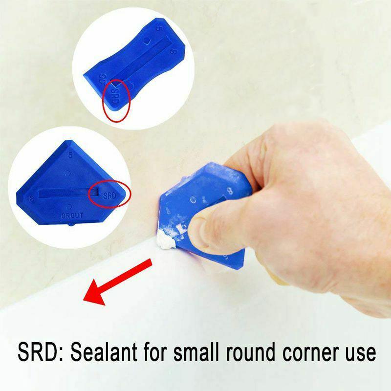 3 in 1 Silicone Caulking Tools（Stainless Steelhead）, Sealant Finishing Tool Grout Scraper, Reuse and Replace 5 Silicone Pads, Great Tools for Kitchen Bathroom Window, Sink Joint