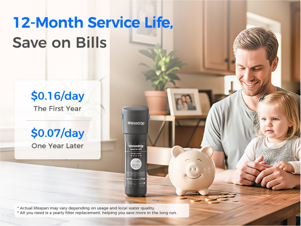 Waterdrop 10UB Under Sink Water Filter System with Dedicated Faucet