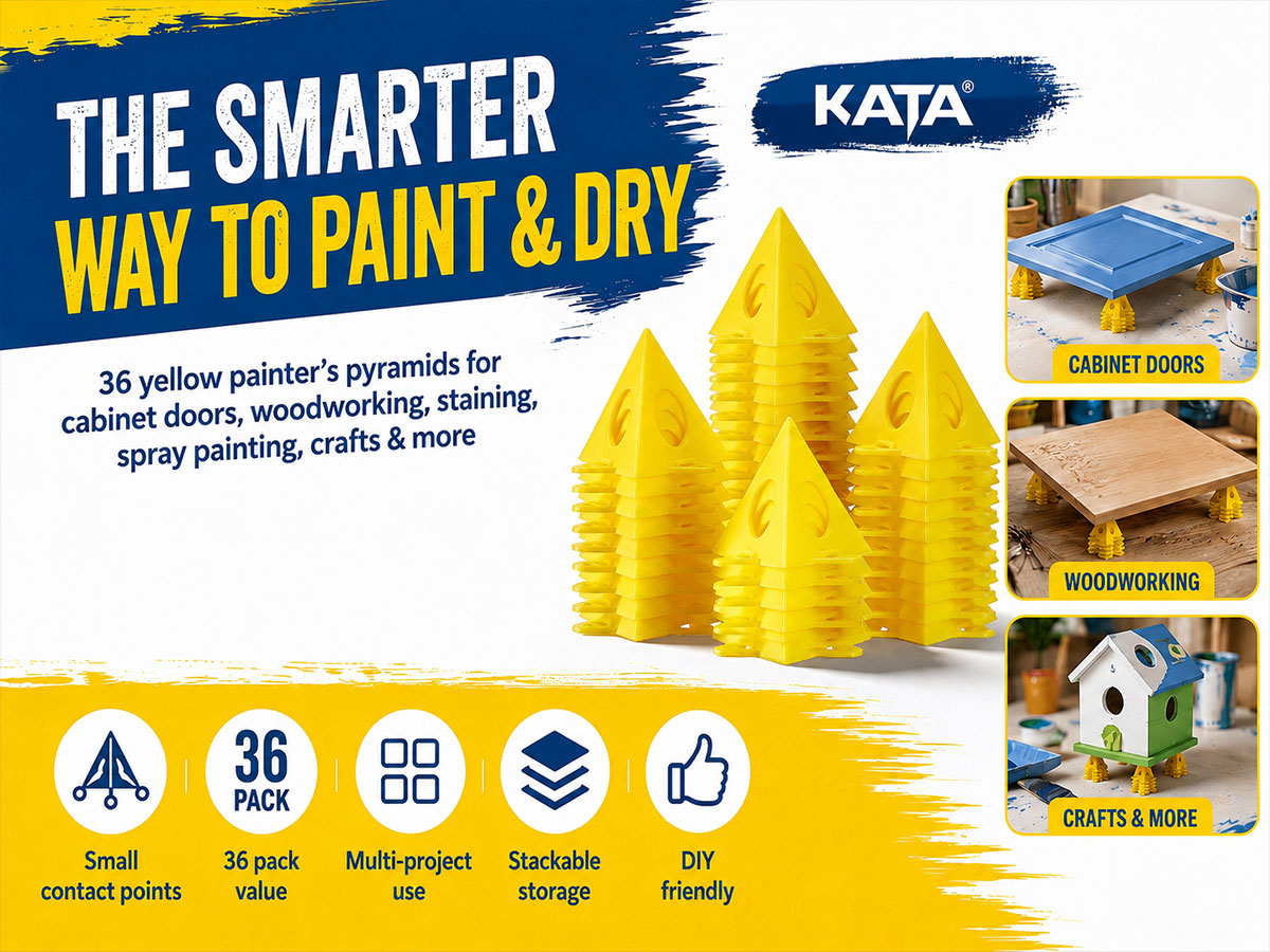 KATA 36PCS Painter's Pyramids, Paint Stands for Cabinet Doors & Woodworking