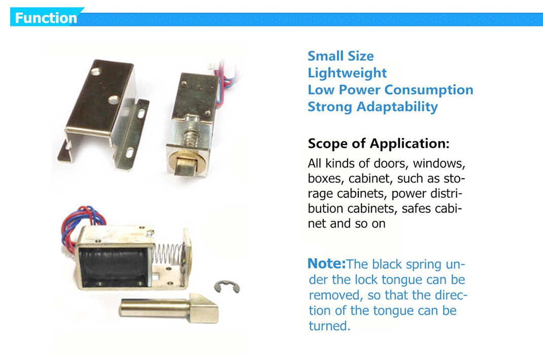 Robocraze 12V Mini Electric Solenoid Lock | Cabinet & Drawer Lock