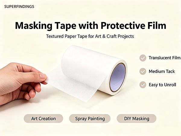 SUPERFINDINGS 20m 1Roll Masking Film, Tape Textured Paper for Painting Masking Frisket Tracing Frisket for Artists Airbrush Graphics Automotive Motorcycle