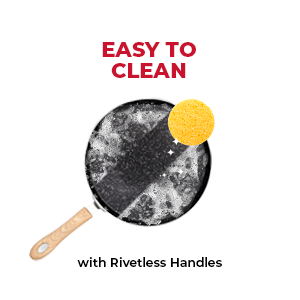 BERGNER Bellini Plus Aura 5-Layer Non-Stick 30 cm Dosa Tawa, Soft Touch Wooden Finish Handle, Food Safe, PFOA Free, Even Heat Distribution, 4mm Thickness, Induction Bottom, 1-Year Warranty, Black