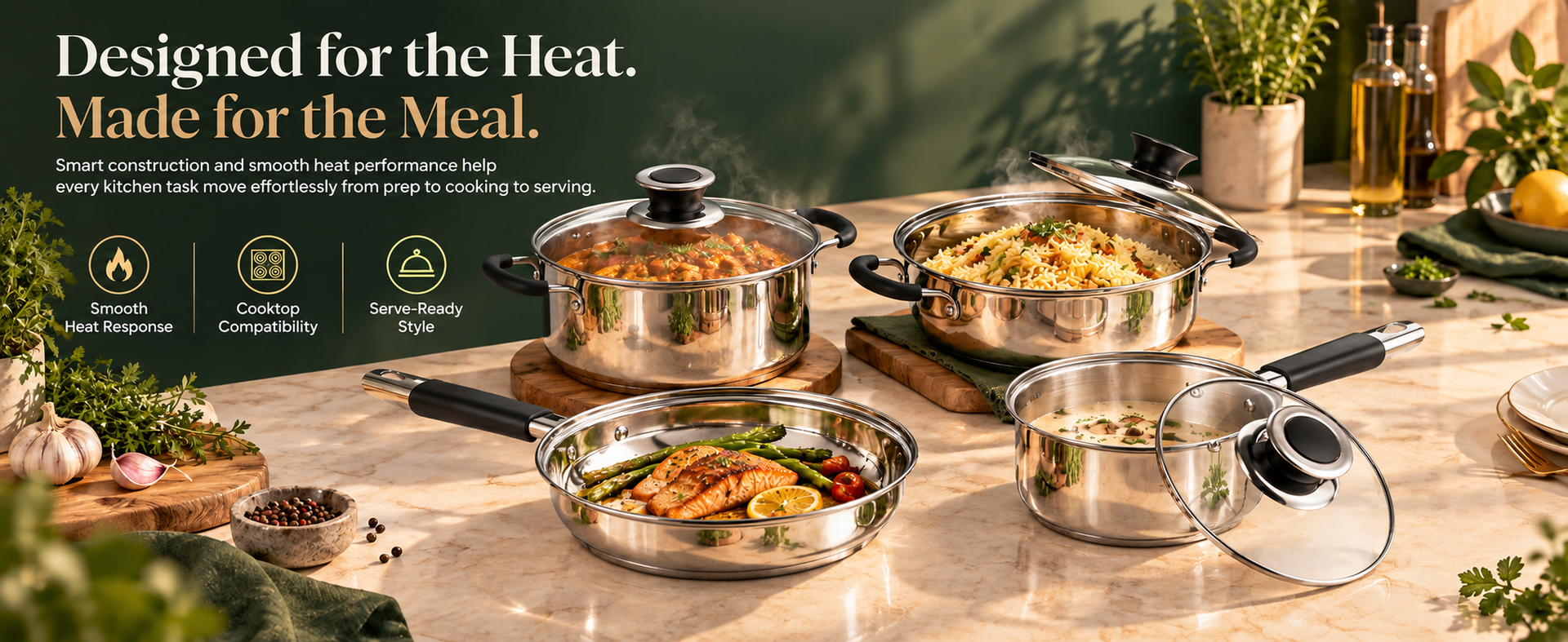 Vinod Master Chef Stainless Steel Cookware Set, Combo 7-Piece Gift Set