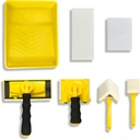 Paint Edger Tool Kit, 9 Inch Paint Pad Set, 7 PCS Paint Edger with Trim, Touch-Up Pad,Corner Wall and Ceiling Pad Painter,360° Rotation Handle Paint Edger Trimmer with Refill Pads