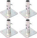 Galvanized Scaffold Base Plates 5 in x 5 in x 1-3/8 in OD,Silver (4 Pack)