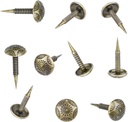 Upholstery Tacks with Small Head, 5/16 inch Vintage Furniture Tacks Nails for Upholstery, 200pcs Mini Decorative Nails with Threaded Leg, Sofa Tacks for Woods (Antique Brass)