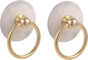 Rockcloud Pack of 2 Agate Slice Drawer Knobs Handmade Round Pull Handle Door Pulls for Cabinet Kitchen Cupboard, Natural Color