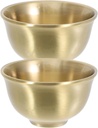 Cabilock 2pcs Chinese Kung Fu Tea Cups - Retro Tea Bowls - Small Serving Cup Coffee Mug Traditional Drinking Glasses For Wine Milk Beverage Water Golden