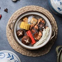 Casserole Earthenware Pot Ceramic Hot Pot Casserole,Earthenware Clay Pot,Round Casserole Dish,Heat-Resistant Soup Pot,Slow Cooker for Stewing Rice Cas, 0.8L