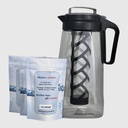 Alkaline Water Filter Pitcher with Infuser, Tritan with Lid 2L | 9.5 pH Filters | Tea Pitcher | Tritan BPA Free Ice Coffee Maker | Infuser Pitcher (100g Filter 3 Pack)