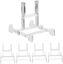 PRETYZOOM 5Pcs Transparent Decorative Plate Holders Multi Functional Household Photo Stands Easels for Tabletop Display for Photos Plates and Artwork