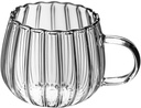 Zerodeko Clear Glass Coffee Mug with Handle Multi Function Tea Cup for Home and Office Stable Design for Drinks Easy to Clean for Milk Juice and More