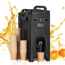 CURTA 5-Gallon Insulated Beverage Dispenser- Hot and Cold Drink Container with Ergonomic Handle, Stand & Leak-Proof Lock, Commercial Drink Pitcher for Coffee, Juice, Lemonade, Parties,Events