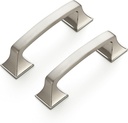Ravinte 30 Pack Solid 3" Square Foot Arch Pulls Kitchen Cabinet Handles Brushed Nickel Pulls Silver Dresser Kitchen Cupboard Hardware Handles for Cabinets Cupboard Drawers