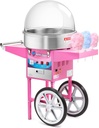 Olde Midway Cotton Candy Machine Cart with Bubble Shield, SPIN-2000 Electric Candy Floss Maker, Commercial-Grade