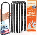 Happin® 12 Inch Heavy Duty Ground Anchors, Garden Stakes U Hook, Tent Stakes Heavy Duty, Chain Link Fence Anchors, Ground Anchors Screw in, Yard Stakes, Galvanized Steel, (8 Pack, Black)