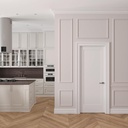28 in. x 80 in. Right-Handed Solid Core Prehung Interior Door White Primed Single Panel with Satin Nickel Hinges