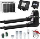TOPENS AT12132S Solar Dual Swing Gate Opener Heavy Duty Automatic Gate Motor for Double Swing Gates Up to 18ft per Arm, Electric Driveway Gate Operator AC Powered with Solar Panel Remote Control Kit