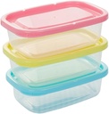 Zerodeko 4Pcs Mini Plastic Food Containers Rectangular Sealed Boxes for Refrigerator Microwave Freezer Stackable Kitchen Storage for Lunch Meal Prep