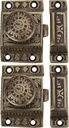 A29 Set of 2 Solid Brass Cabinet Latch Handmade Antique Brass Finish Latch for Cabinet Closet Kitchen Door Sold as Each Windsor Design