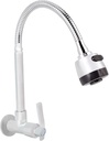 Single Cold Water Sink Faucet, 360° Rotatable Wall Mount Kitchen Faucet G1/2 Inch for Household Use, Durable Brass Faucet for Bathroom or Laundry Room