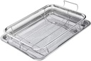 Air Fryer Basket for Oven, 15"x11", 2 Piece Nonstick Crisper Tray & Basket, Stainless Steel Fryer Accessories for Crispy, healthy cooking, Multipurpose Air Fryer