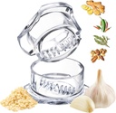 Nextrend Garlic Twister 4th Gen – Garlic Mincer & Garlic Press in One - for Ginger, Herbs, Nuts & more, BPA-Free, Dishwasher Safe, 3–5 Clove Capacity - Clear