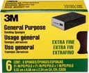 3M Sanding Sponge Block, 6-Pack, Extra Fine Grits, 3-3/4 in x 2-5/8 in, Designed For Sanding Wood, Paint, Metal, Plastic or Drywall, Features 3M Abrasive, Made with Durable Flexible Foam (CP000-6P-CC)