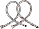 2pcs Faucet Supply Lines, 16in Stainless Steel Sink Hose Leak-Proof 3/8in Female Compression M10 Male Connector Water Line Parts for Bathroom Kitchen