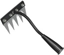 Gardening Hand Weeder Tool,Manual Weeder Tool with Detachable Blades, 4 Sizes High Carbon Steel Dual-Edge Design for Farm Garden Lawn Weed Removal, Soil Cultivation & Root Extraction (5 Tines)