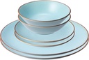 Pair Dinnerware Set, 9.1 inches (23 cm), 6.3 inches (16 cm), Plate, 5.5 inches (14 cm), Bowl Microwavable (Made in Mino, Gifu Prefecture), Made in Japan, Blue