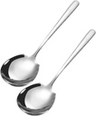 BESTOYARD 2Pcs Stainless Steel Large Serving Spoons Long Handle Buffet Utensils for Restaurants and Home Use and Easy to Clean Serving Scoops for Parties and Picnics