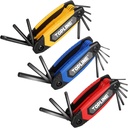 Topline 25-piece Folding Hex Key Set, 3 Pack, Portable Allen Wrenches Sets, SAE, Metric, Allen Key Set for Basic Home Repair and General Applications
