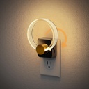 JandCase Night Light, Night Lights Plug into Wall, Dimmable Nightlight with Dusk to Dawn Sensor, 180° Rotatable Plug in Round Nightlights, LED Circle Acrylic Night Light for Bathroom Kids Gift, 1 Pack