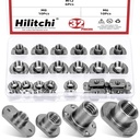 Hilitchi 32Pcs T-Shaped Weld Nuts - M6 M8 M10 M12 Tab Base UNC Carbon Steel Machine Screw With 2 and 4 Projection Base for Furniture, Vehicles, Caster and Industry Machine