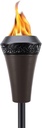 TIKI Island King 65" Metal Outdoor Torch – Weather-Resistant Decorative Torch with Long-Lasting Wick, Snuffer & Easy Refill for Backyard, Patio & Garden, Brown