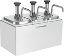 Sauce Pump Dispenser Stainless Steel Dispenser - Large Capacity Condiment Pump Dispenser Quantitative Pressure Head for Variety of Sauces (3002S)