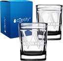 Personalized Glasses Set of 2 Initial and Name 2oz Black Bottom Etched Square Shot Glass Engraved with Custom Text Birthday Gift for Men and Women