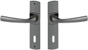Assa Abloy Set of 2 Artis Small Plate Door Handles - Diamond Black Colour