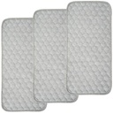 BlueSnail Quilted Thicker Waterproof Changing Pad Liners 3 Count(Gray 13” x 27”)