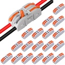 Bellox 18 Pcs Lever Wire Cable Connectors, 2 in 2 Out Electrical Splice Inline Terminals, 24- 12 AWG Push Type Quick Splice Lock Compact Wire Jointer Conductor For Home, Electrician Gunakan