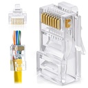 FEDUS RJ45 Cat6 Passage - Melalui Konektor RJ45 Ends, Cat5, Cat5e, Cat6 8P8C RJ45 Konektor RJ45, Konektor Crimp Ethernet UTP Network Plug Solid Wire and Standard Cable, LAN Crimp (PRACK 40)