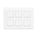 Wipro Northwest (Nowa) Switch Combo dari 12M Plate + 6A Switch x12t, White (Kit 15)