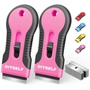 DIYSELF 2 Pack Razor Blade Scraper, Razor Scraper dengan 10 Lie Blades