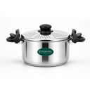 The Indus Valley Stainless Steel 2.5ltr Strainer Pot / Rice Pot untuk Noodles, Pasta, Corn, SOYA, Vegetable & Rice 124; Induksi & Gas Friendly 124; 3-Lapis Tebal Bawah