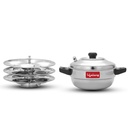 Lifelong Idli Cooker 3 Plate 124; 12 idlis 124; Stainless Steel Idli Cooker, Induksi dan Gas Stove Compatible Idli Maker (LLIDCKR03, Steel Silver)