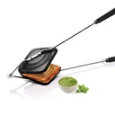 Pemasak Milton Pro Non-Stick Aluminium Sandwich Gas Toaster, 14 cm, Sandwich Maker, Sandwich Griller, Heat-Resistant Baselite Handle, Gas Compatible, PFOA Free, Black