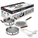 Hawkins 6-Piece Triply dengan Shimed Nonstick Gift Set 124; Induksi & Gas Compatible 14; Logam Spoon Friend4; Long-Lasting 12.4; dengan Lid 124; Perak (SNGP1) Advance; Induksi dan Kompatibel Gas Stove
