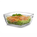 CELLO Nadir Square Serving Glass Bowl untuk Kitchen 1100 ml, Transparent 124; Microwave Oven & Dishwarder Safe, Freezer & Fridge Safe, Leadfree Toudined Crystal Glass Bowl for Serving Mixing Dining