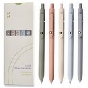 UIXJODO Gel Pens, 5 Pcs 0.5mm Black Ink Pens Fine Point Smooth Writing Pens, High-End Series Pens untuk Reporting, Cute Office School Supplies Gifts for Women (Morandi)